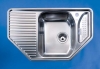 Stainless steel corner sinks door front